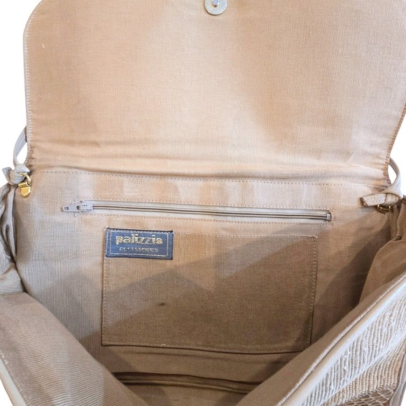 Vintage Palizzio 70s Snakeskin Leather Patchwork Clutch Shoulder Bag Boho - Picture 8 of 10